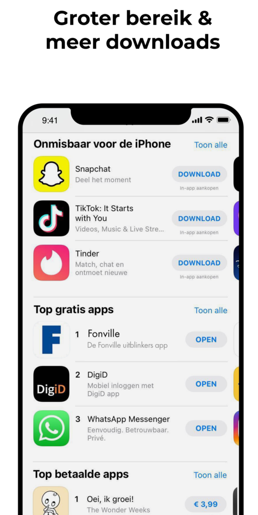 App store optimalisatie door AppMKB (onderdeel van Webba)